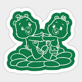 twin bears playing Sticker